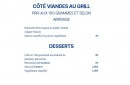 Carte et menu de Cazi Del Mar à Cazilhac — Coté viandes et desserts