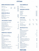Carte et menu de Cazi Del Mar à Cazilhac — Coté bar