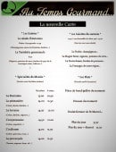 Menu Au Temps Gourmand - Les entrées, plats, galettes et spécialités