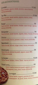 Carte et menu de Pizzeria chez Fanny à Pennautier — Les pizzas