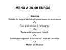 Menu Le M'11 - Menu à 28€