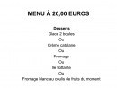 Menu Le M'11 - Menu à 20€ suite et fin