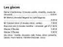 Menu Le M'11 - Glaces