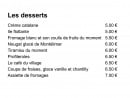 Menu Le M'11 - Desserts