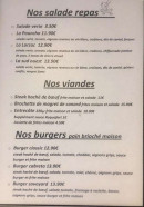 Menu Pizzeria le Grillon - Les salades, viandes et burgers