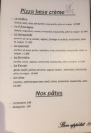 Menu Pizzeria le Grillon - Les pizzas et pâtes