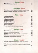 Menu il vecchio - Les soupes, charcuterie, pates,...