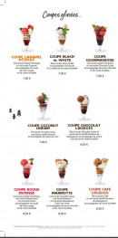 Carte et menu de Hôtel de France à Saint Geniez d'Olt — Les coupes glacées