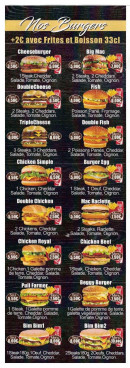 Carte et menu de Amaya's Burger & Tacos à Villefranche de Rouergue — Les burgers
