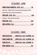 Carte et menu de Bento Kanoya à Villefranche de Rouergue — Les alcools