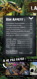 Menu La paillote du Larzac - Les plats