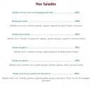 Menu Chez Eugène - Les salades