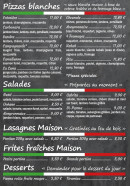 Menu La Casa Pizza 12 - Les pizzas blanches, salades, ...