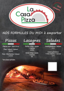 Menu La Casa Pizza 12 - Les formules du midi