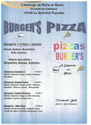 Carte et menu de L'Auberge de Marie & Bruno à La Salvetat Peyrales — Les burgers