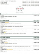 Menu Le Kiosque à Pizzas - Les pizzas