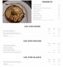 Menu Chez Picone - Desserts et vins 