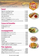 Menu Kim Chi - Les plats chauds suites