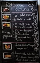 Menu La place du poulet - Exemple de menu