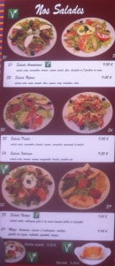Carte et menu de Le Jardin des Vestiges à Marseille 1 — Salades