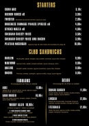 Menu Le Madison - le starters et sandwichs