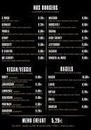 Menu Le Madison - les burgers et bagels