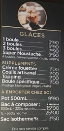 Menu Moustache - Les glaces