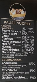 Menu Moustache - Les crêpes, gaufres, ...