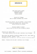 Menu Bar à Manger - Le brunch