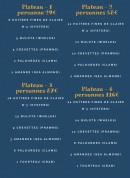 Carte et menu de Entre Terre et Mer à Marseille 2 — Les plateaux