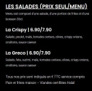 Menu French burger - Les salades