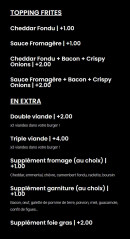 Menu French burger - Topping frites