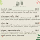 Menu Wood - Ceviche de maigre, burrata des pouilles et burgers, ...