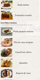 Menu Chez Vincent - Les viandes suite et plats