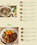 Menu Pho Vietnam - Les soupes et bún