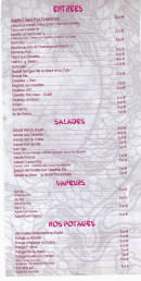 Menu Dragon d'Asie - Les entrées, salades et vapeurs,..