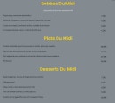 Menu L'Escapade Marseillaise - Les entrées, plats et desserts