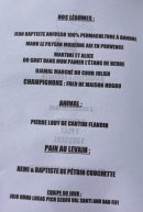 Menu Livingston - Les légumes , animales et pains aux  levains