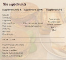 Menu Make Your Burger - Les suppléments