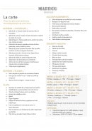 Menu Marrou - La carte