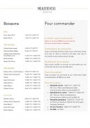 Menu Marrou - Boissons et vins