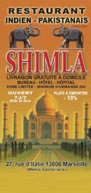 Menu Shimla - Carte et menu Shimla Marseille 6