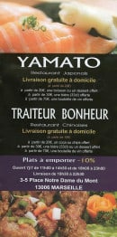 Menu Yamato - Carte et menu Yamato Marseille 6