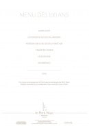 Menu Le Petit Nice - Menu des 100 ans