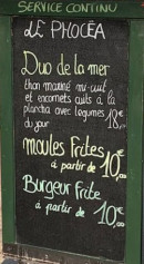 Menu Le Phocea - Les duo de la mer, moules frites, ...