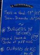Carte et menu de Le repaire de la poissonnerie à Marseille 7 — Exemple de menu