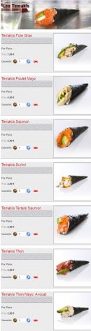 Menu Sushikoste - Les Tamakis