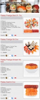 Menu Sushikoste - Les Plateaux Prestige