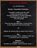 Carte et menu de L'Esplaï du grand Bar des Goudes à Marseille 8 — Menu poissons a 48€