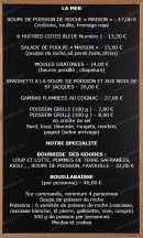 Carte et menu de L'Esplaï du grand Bar des Goudes à Marseille 8 — Les soupes